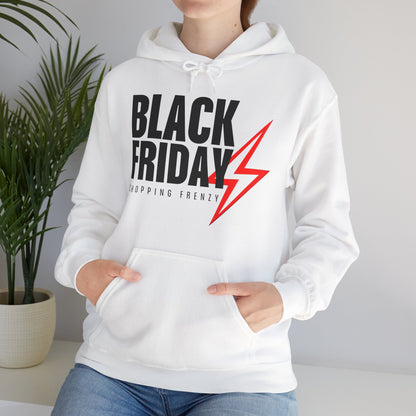 Black Friday Shopping Frenzy Hoodie - Lightning Graphic Fleece