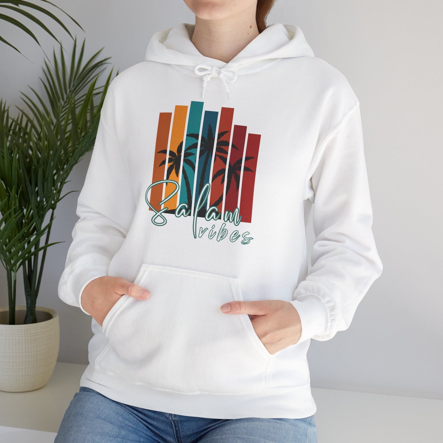 Salam Vibes Palm Tree Graphic Hoodie - Cozy Soft Cotton Graphic Unisex Hoodie