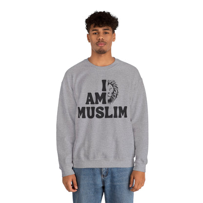 I Am Muslim Typographic Sweatshirt - Lion Cozy Soft Cotton Unisex Sweatshirt