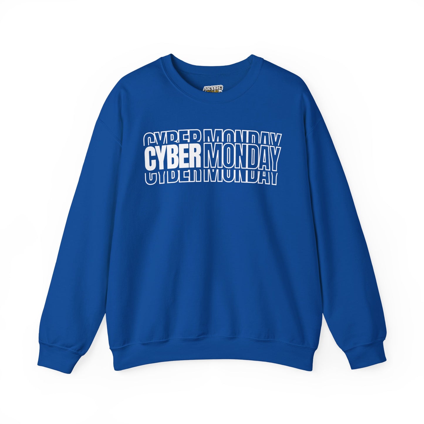 Cyber Monday Shadow Typography Sweatshirt - 3D Graphic Crewneck