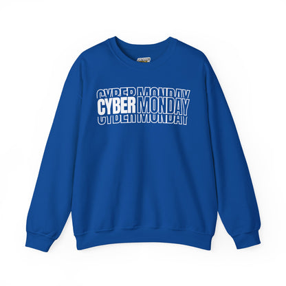 Cyber Monday Shadow Typography Sweatshirt - 3D Graphic Crewneck
