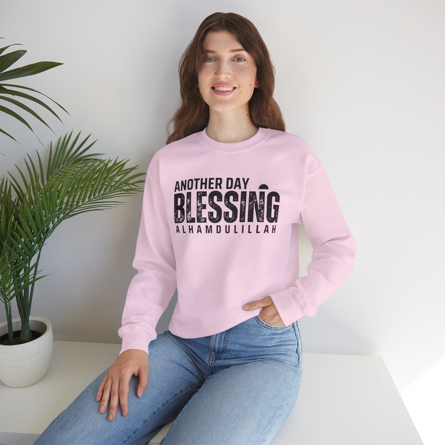 Another Day Another Blessing Alhamdulillah Graphic Sweatshirt - Alhamdulillah Typography Islamic Unisex Sweatshirt