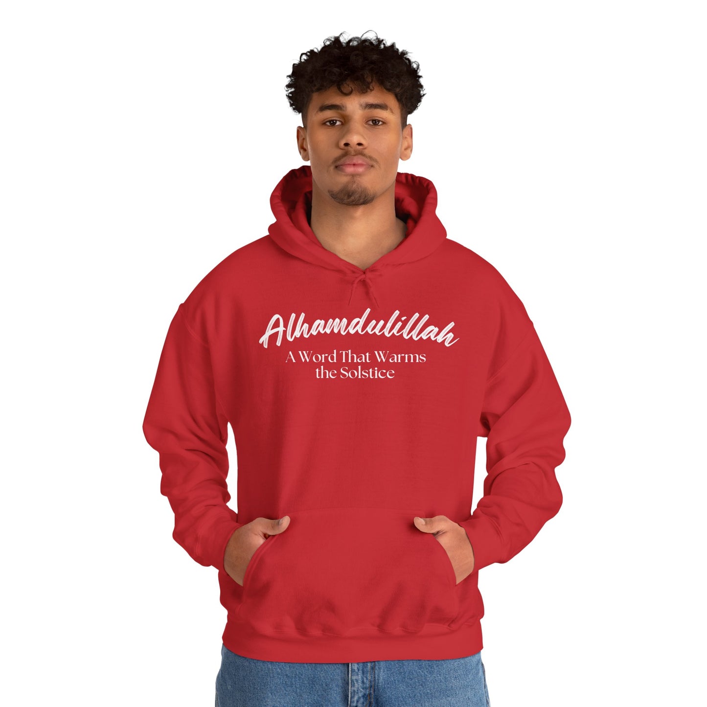 Alhamdulillah A Word That Warms the Solstice Graphic Hoodie - Alhamdulillah Typography Islamic Unisex Hoodie