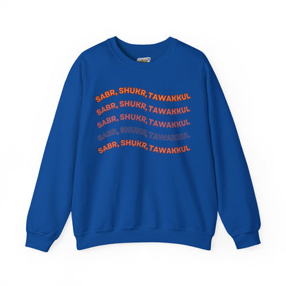 Sabr Shukr Tawakkul Typographic Sweatshirt - Cozy Soft Cotton Unisex Sweatshirt