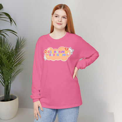 Assalamualaikum Typographic Long Sleeve Tee T-Shirt - Cute Cat Lover Graphic Cozy Soft Cotton Unisex Long Sleeve Tee