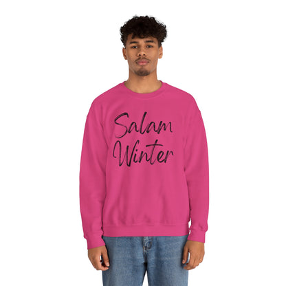 Salam Winter Typographic Sweatshirt - Cozy Soft Cotton Unisex Minimalist Graphic Sweatshirt