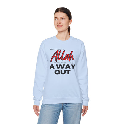 Fear Allah Way Typographic Sweatshirt - Cozy Soft Cotton Unisex Statement Sweatshirt