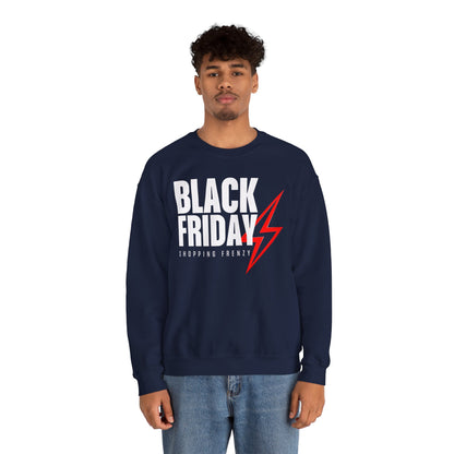 Black Friday Shopping Frenzy Sweatshirt - Lightning Graphic Crewneck