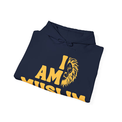 I Am Muslim Typographic Hoodie - Lion Cozy Soft Cotton Hoodie