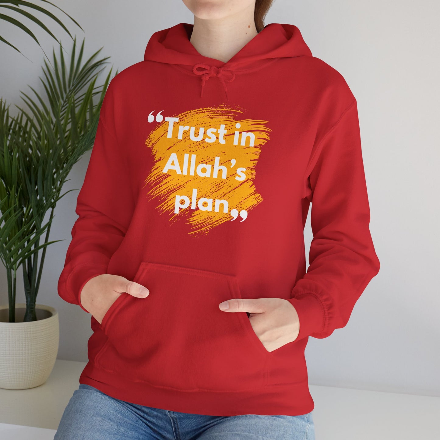 Trust in Allah's Plan Typographic Hoodie - Note Cozy Soft Cotton Unisex Hoodie