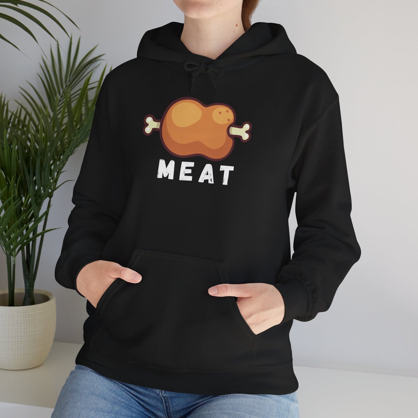 Cartoon MEAT Graphic Hoodie - Cozy Soft Cotton Unisex Graphic Hoodie