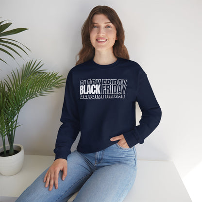 Black Friday Shadow Typography Sweatshirt - 3D Graphic Crewneck