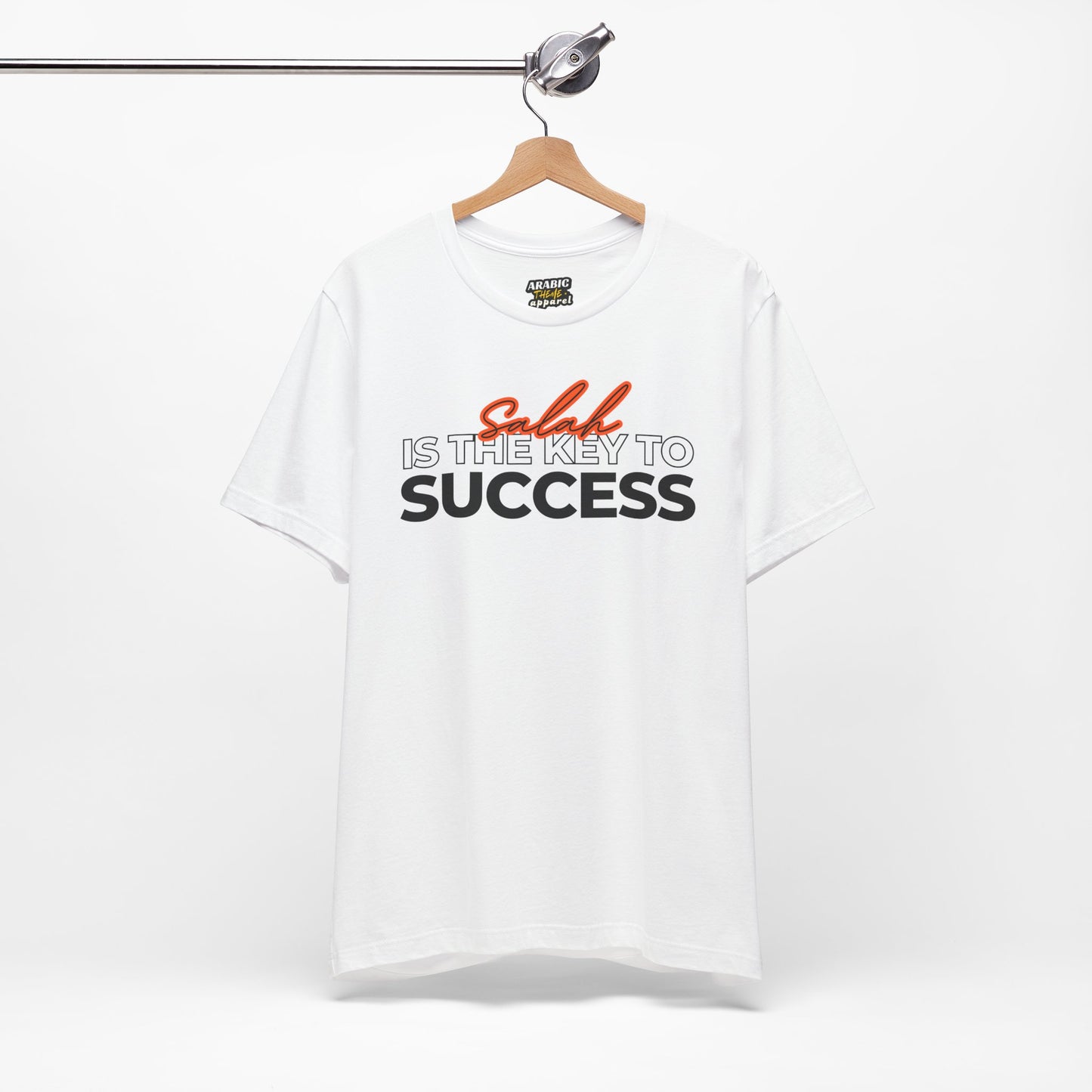 Salah is the Key to Success Typographic Tee T-Shirt - Cozy Soft Cotton Unisex Statement Tee