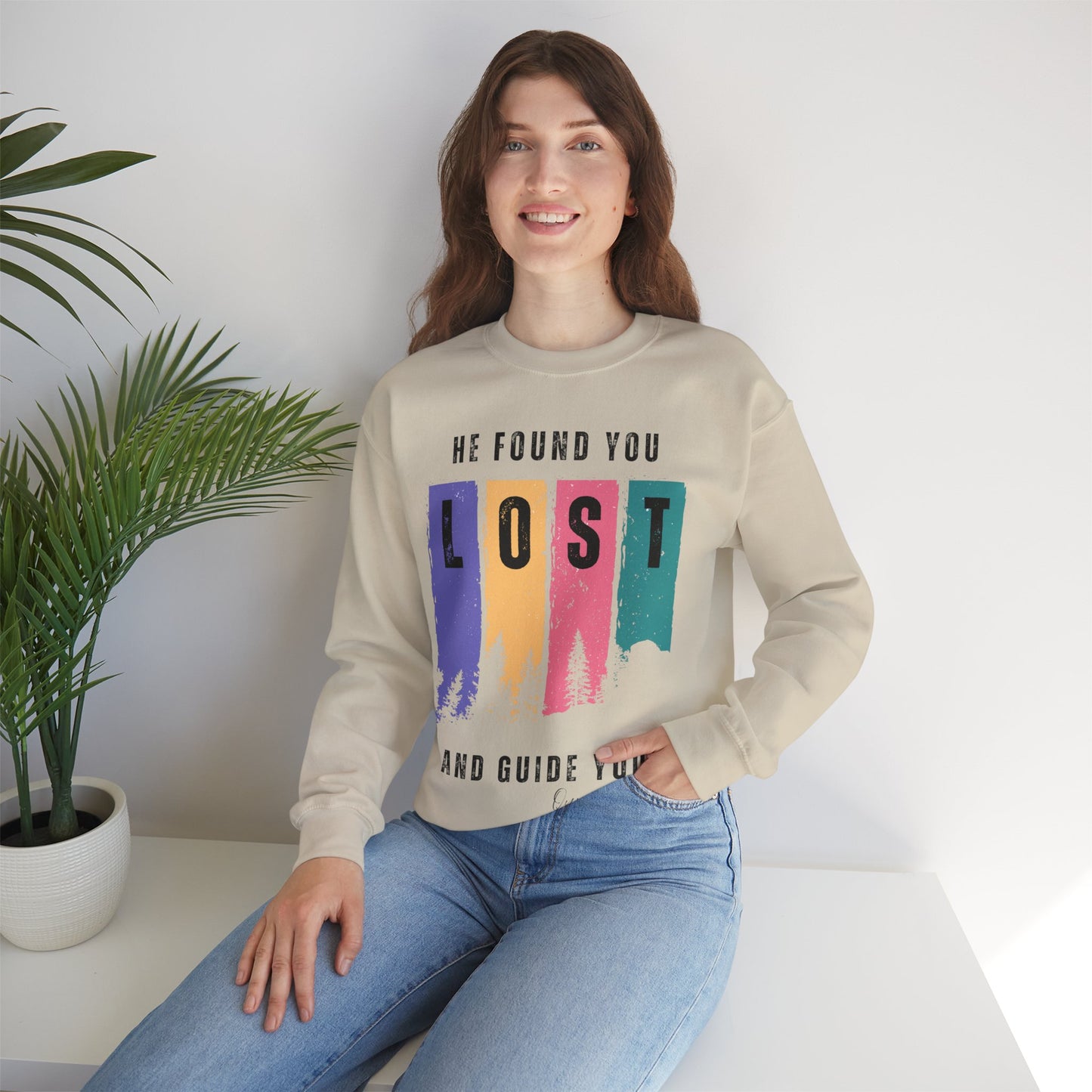 He Found You lost And Guide You Graphic Sweatshirt - He Found You lost And Guide You Typography Islamic Unisex Sweatshirt