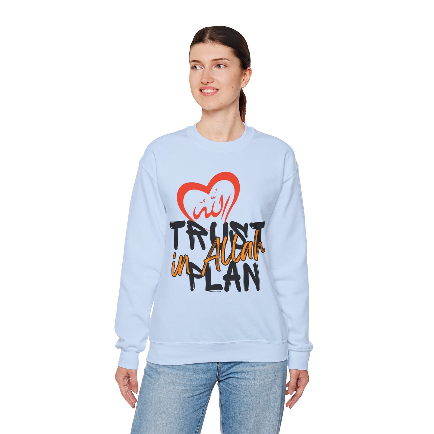 Trust in Allah's Plan Typographic Sweatshirt - Tawakkul Cozy Soft Cotton Unisex Sweatshirt
