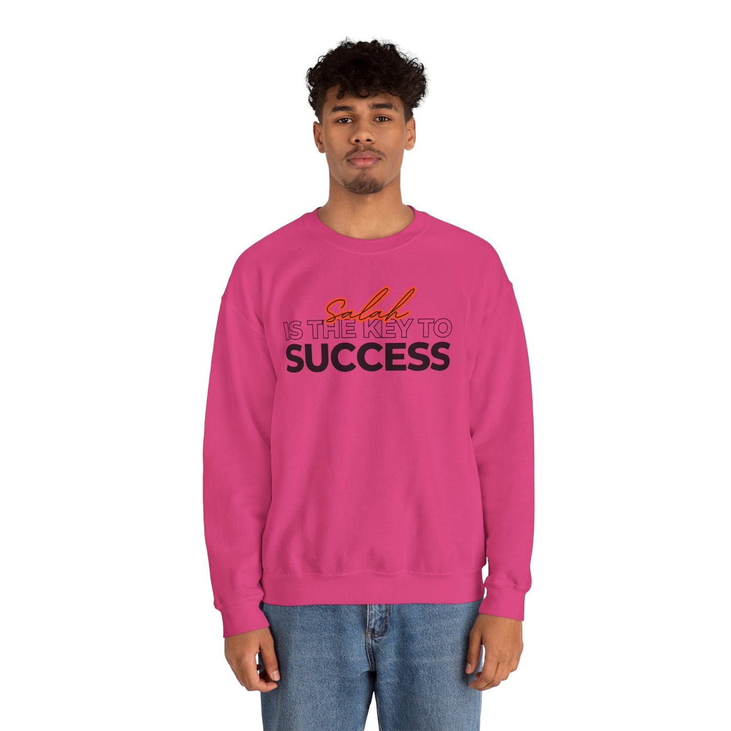Salah is the Key to Success Typographic Sweatshirt - Cozy Soft Cotton Unisex Statement Sweatshirt