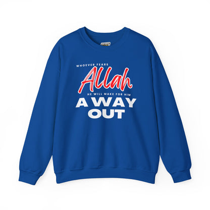 Fear Allah Way Typographic Sweatshirt - Cozy Soft Cotton Unisex Statement Sweatshirt