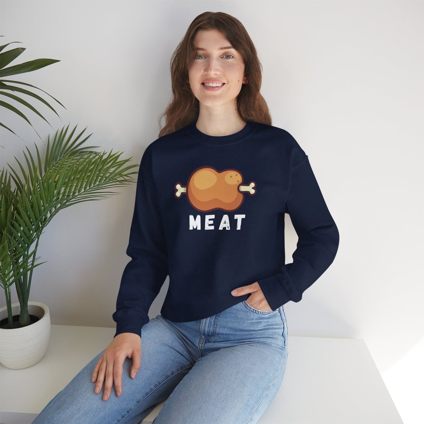 Cartoon MEAT Graphic Sweatshirt - Cozy Soft Cotton Unisex Graphic Sweatshirt