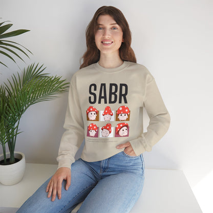 Sabr Typographic Sweatshirt - Cute Mushroom Cozy Soft Cotton Unisex Statement Sweatshirt