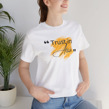 Trust in Allah Graphic Tee T-Shirt - Trust in Allah Typography Islamic Unisex Tee