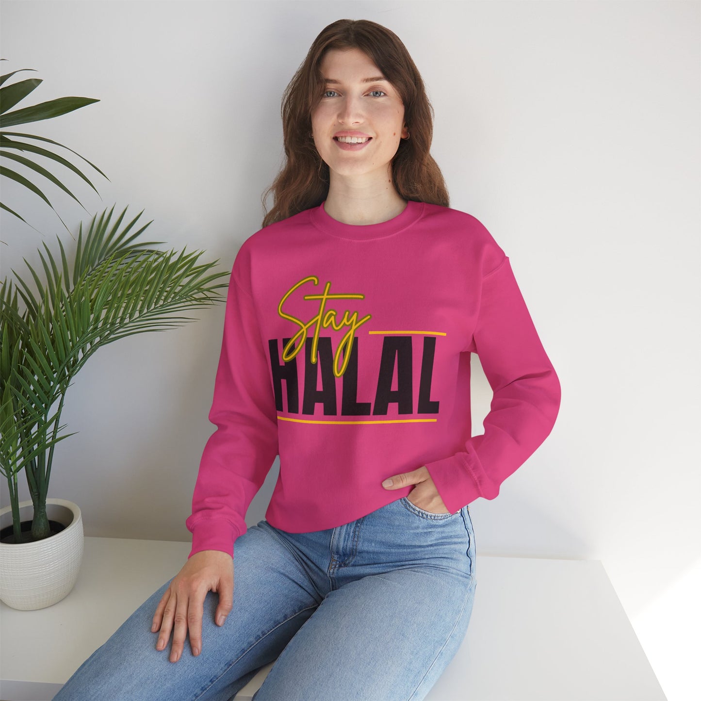 Stay Halal Graphic Sweatshirt - Soft Cozy Stay Halal Graphic Unisex Sweatshirt