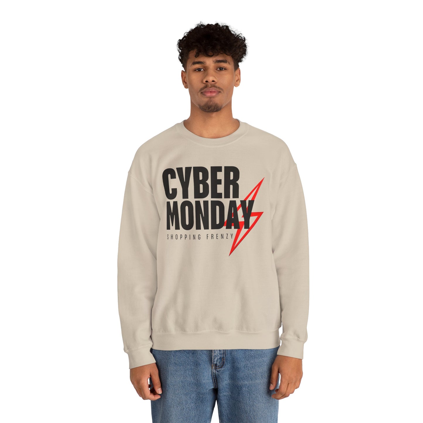 Cyber Monday Shopping Frenzy Sweatshirt - Lightning Graphic Crewneck
