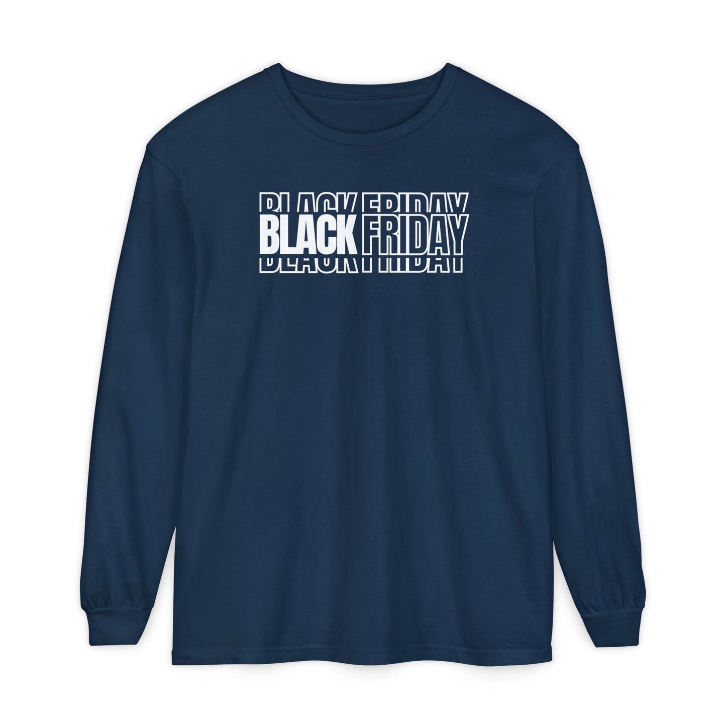 Black Friday Shadow Typography Long Sleeve - 3D Graphic Tee