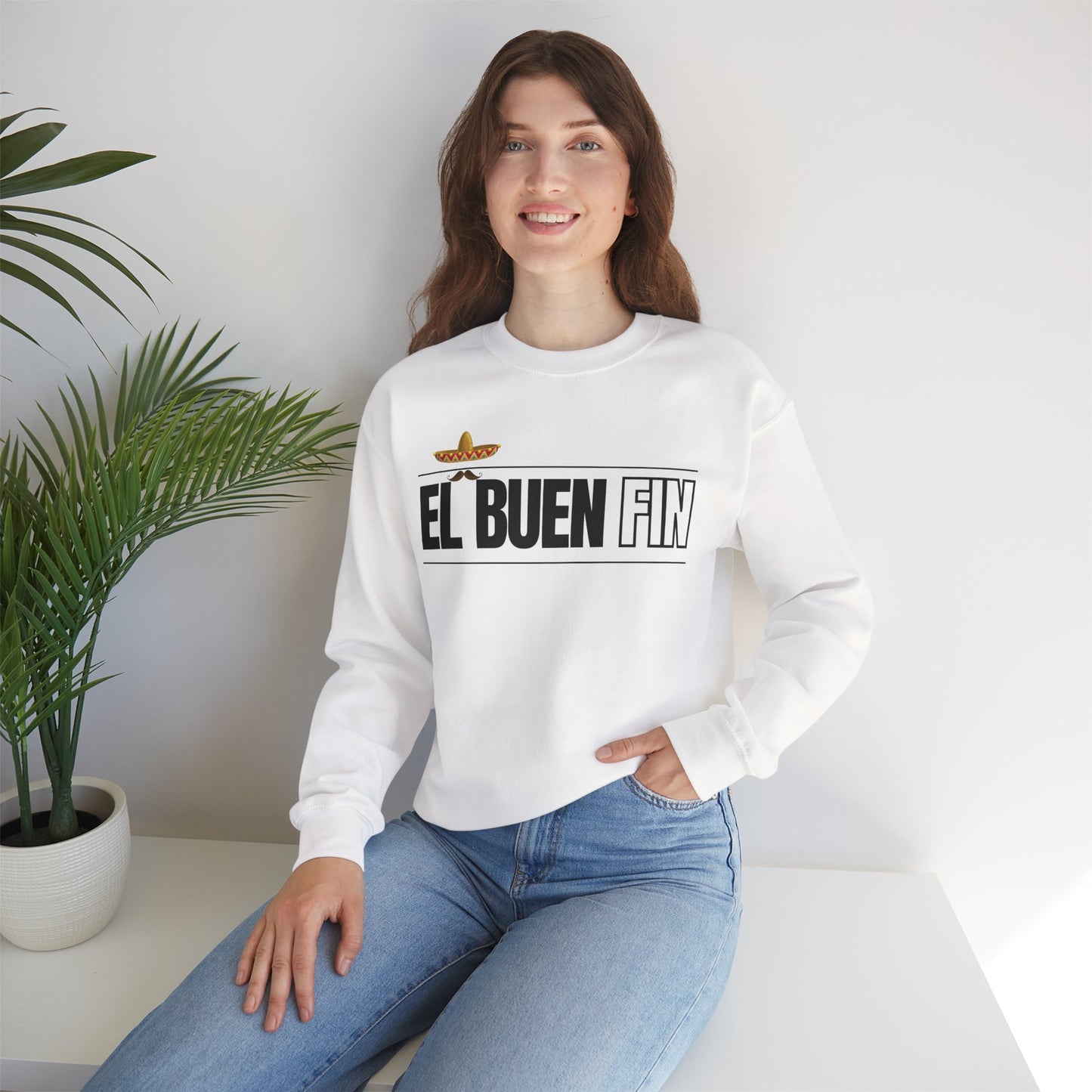 El Buen Fin Mustache Graphic Sweatshirt - Premium Unisex Crewneck