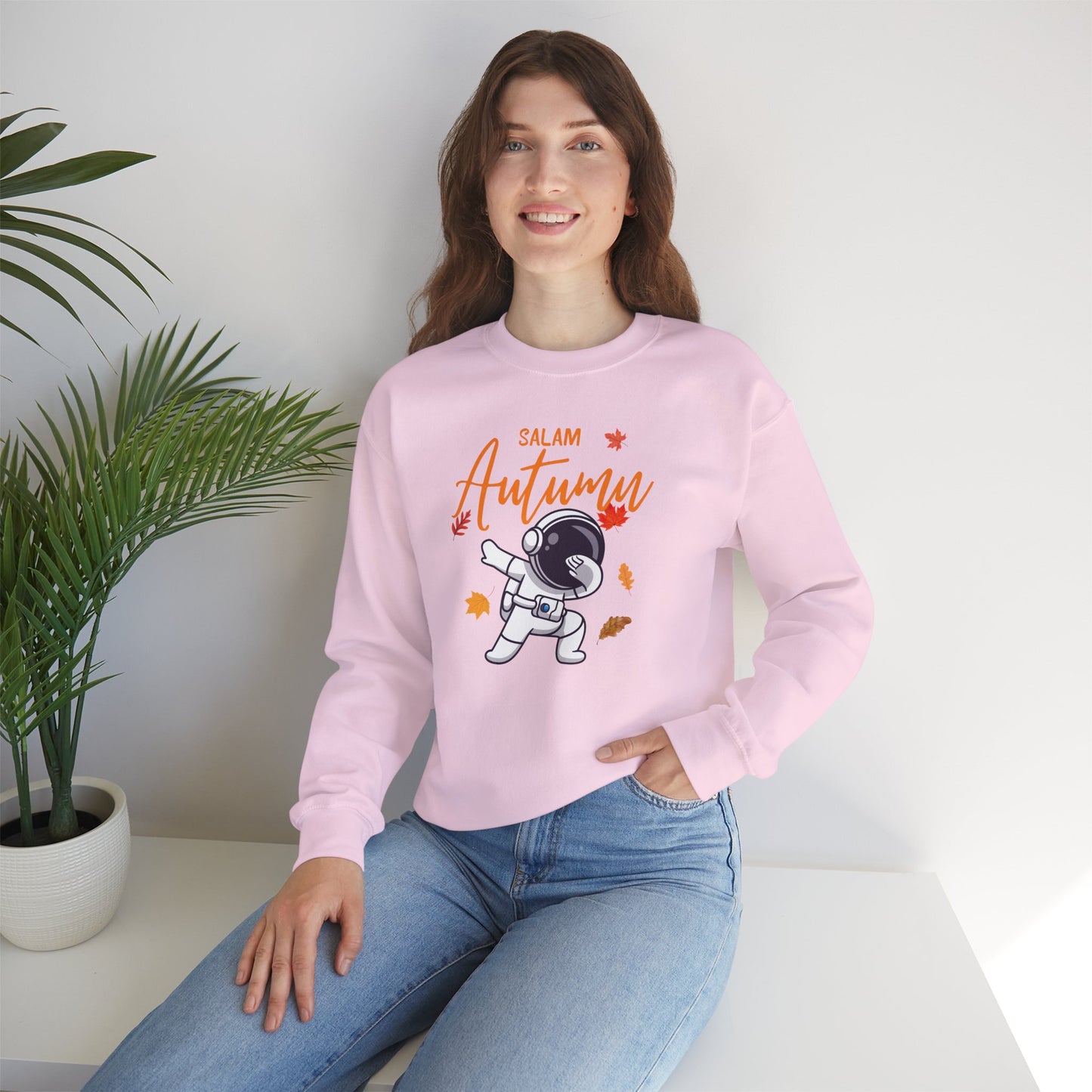 Salam Autumn Cute Astonaut Graphic Sweatshirt - Cozy Autumn Cute Astonaut Graphic Unisex Sweatshirt