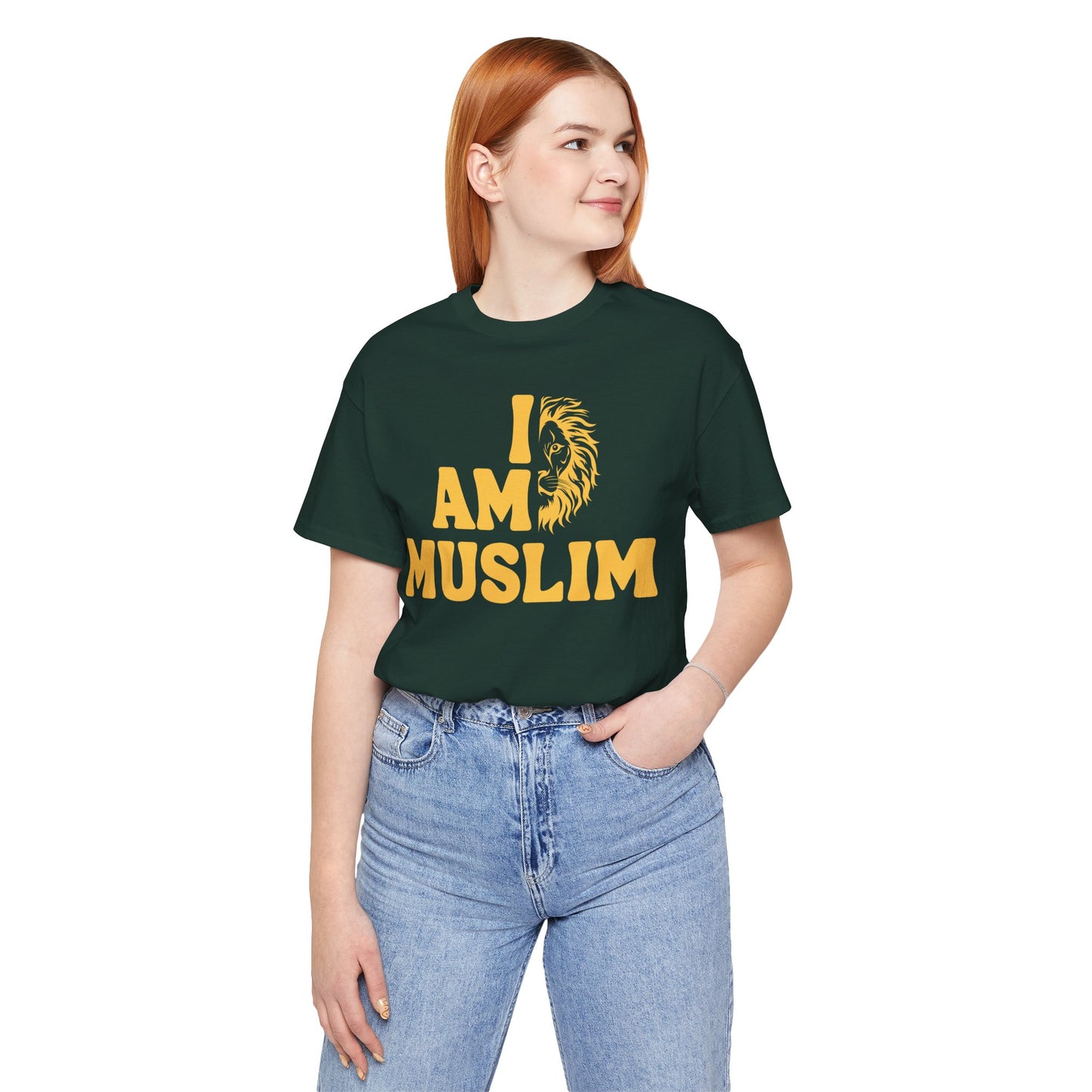I Am Muslim Typographic Tee T-Shirt - Lion Cozy Soft Cotton Unisex Tee