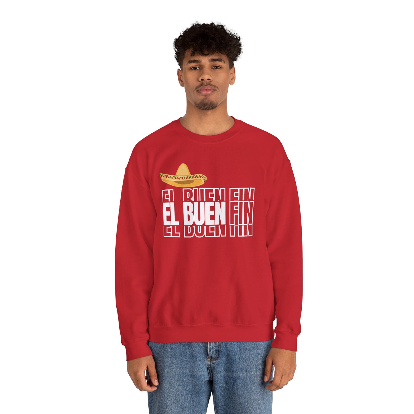 El Buen Fin Shadow Typography Sweatshirt - 3D Graphic Crewneck