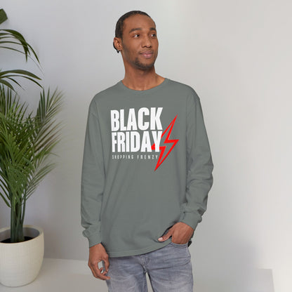 Black Friday Shopping Frenzy Long Sleeve - Lightning Graphic Tee