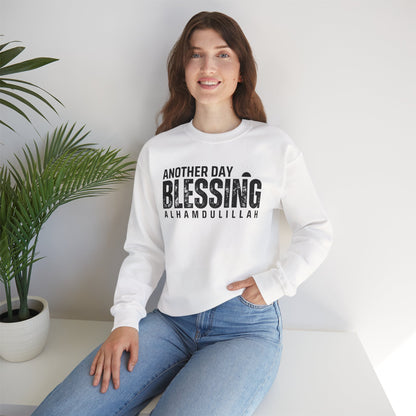 Another Day Another Blessing Alhamdulillah Graphic Sweatshirt - Alhamdulillah Typography Islamic Unisex Sweatshirt