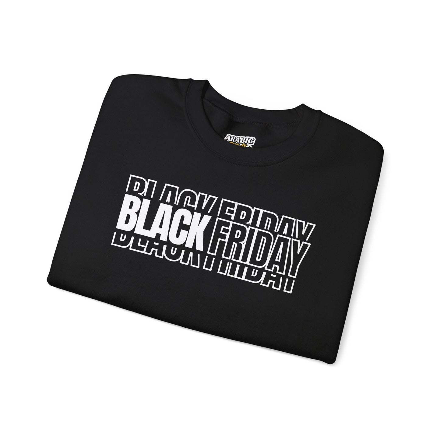 Black Friday Shadow Typography Sweatshirt - 3D Graphic Crewneck