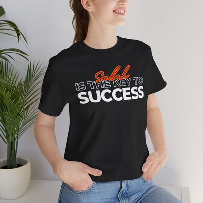 Salah is the Key to Success Typographic Tee T-Shirt - Cozy Soft Cotton Unisex Statement Tee