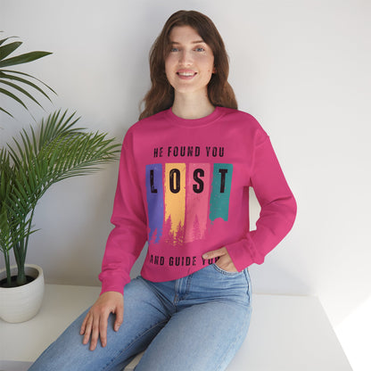 He Found You lost And Guide You Graphic Sweatshirt - He Found You lost And Guide You Typography Islamic Unisex Sweatshirt