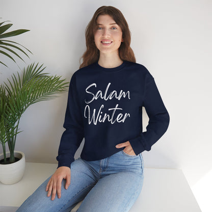 Salam Winter Typographic Sweatshirt - Cozy Soft Cotton Unisex Minimalist Graphic Sweatshirt