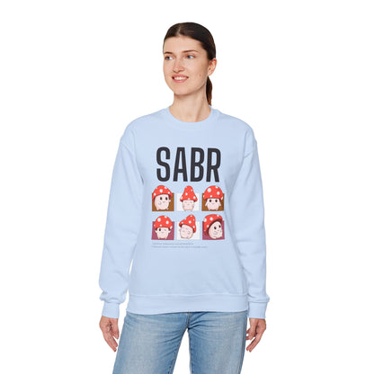 Sabr Typographic Sweatshirt - Cute Mushroom Cozy Soft Cotton Unisex Statement Sweatshirt