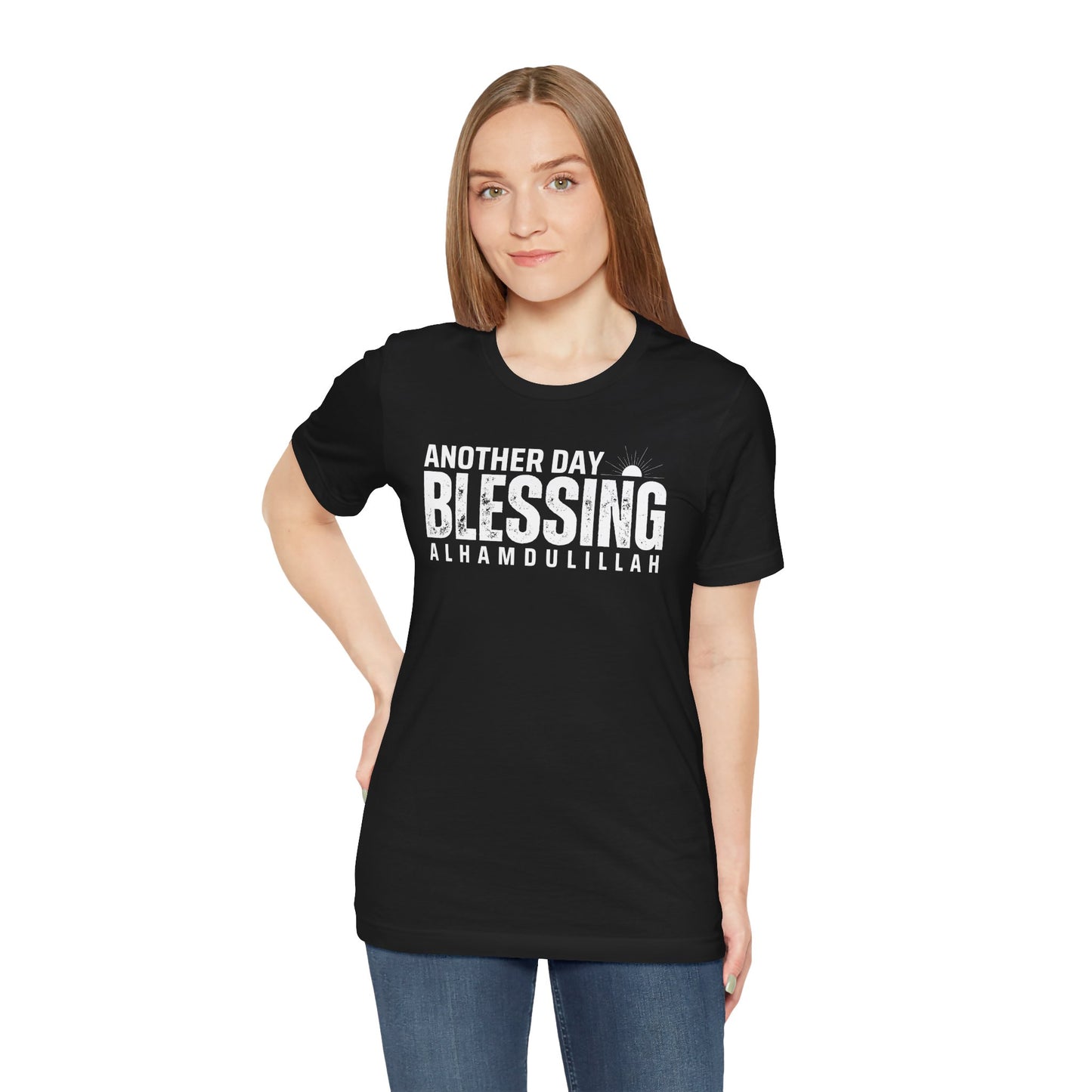 Another Day Another Blessing Alhamdulillah Graphic Tee T-Shirt - Alhamdulillah Typography Islamic Unisex Tee