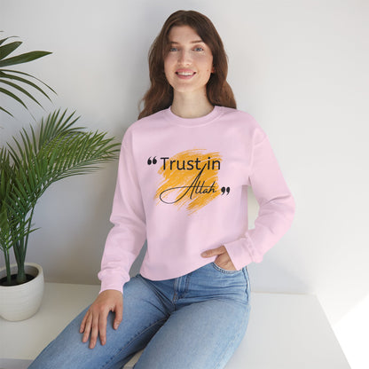Trust in Allah Graphic Tee Sweatshirt - Trust in Allah Typography Islamic Unisex Sweatshirt