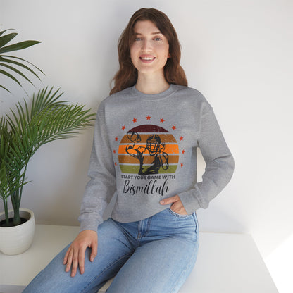 Start Your Game With Bismillah Graphic Sweatshirt - Soft Cotton Game Motivation Bismillah Typography Unisex Sweatshirt