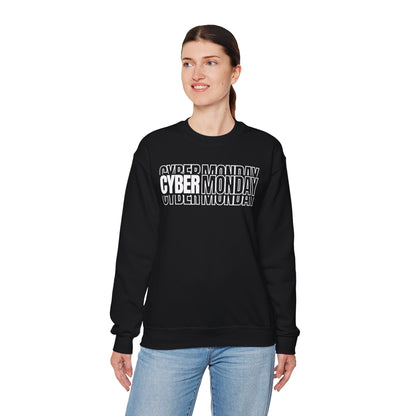 Cyber Monday Shadow Typography Sweatshirt - 3D Graphic Crewneck