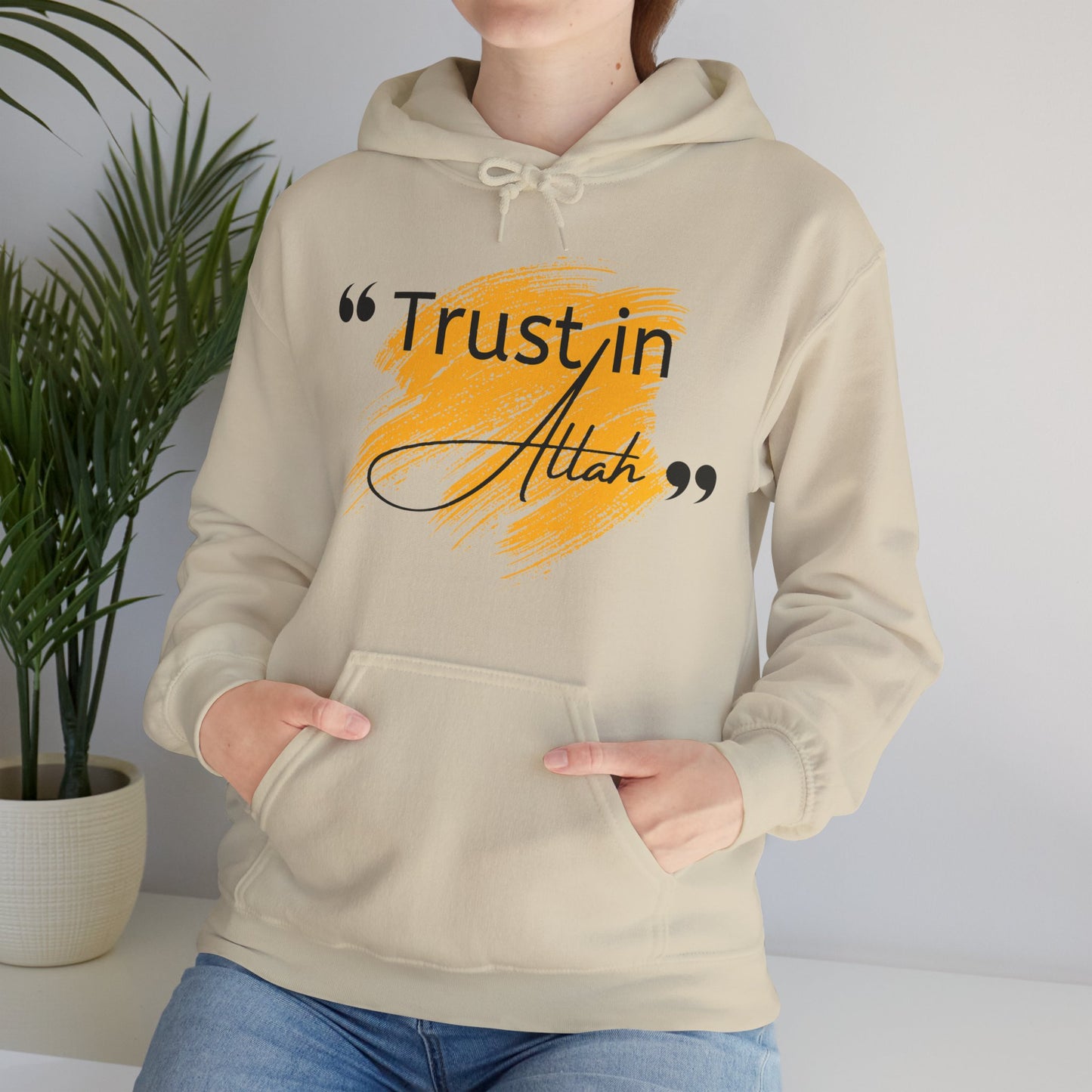 Trust in Allah Graphic Tee Hoodie - Trust in Allah Typography Islamic Unisex Hoodie