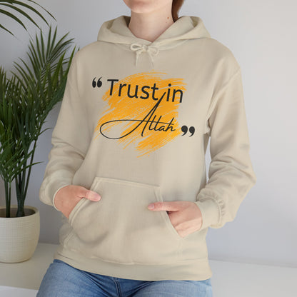 Trust in Allah Graphic Tee Hoodie - Trust in Allah Typography Islamic Unisex Hoodie