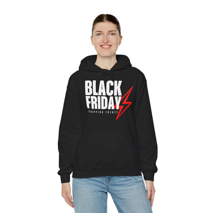 Black Friday Shopping Frenzy Hoodie - Lightning Graphic Fleece