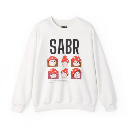 Sabr Typographic Sweatshirt - Cute Mushroom Cozy Soft Cotton Unisex Statement Sweatshirt