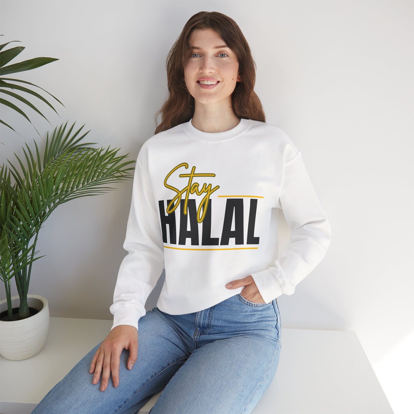 Stay Halal Graphic Sweatshirt - Soft Cozy Stay Halal Graphic Unisex Sweatshirt
