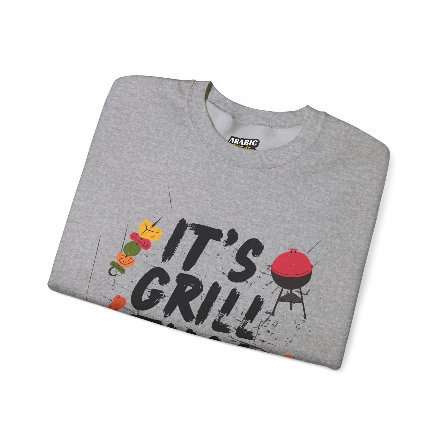 Winter Grill Typography Sweatshirt - Cozy Soft Cotton Unisex BBQ Graphic Sweatshirt
