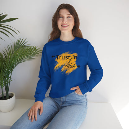 Trust in Allah Graphic Tee Sweatshirt - Trust in Allah Typography Islamic Unisex Sweatshirt