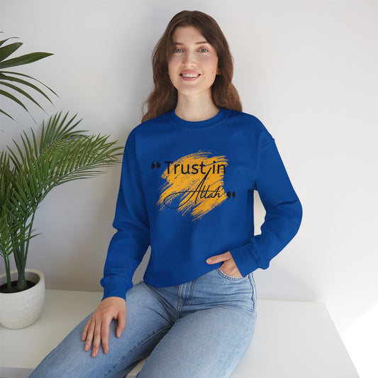 Trust in Allah Graphic Tee Sweatshirt - Trust in Allah Typography Islamic Unisex Sweatshirt